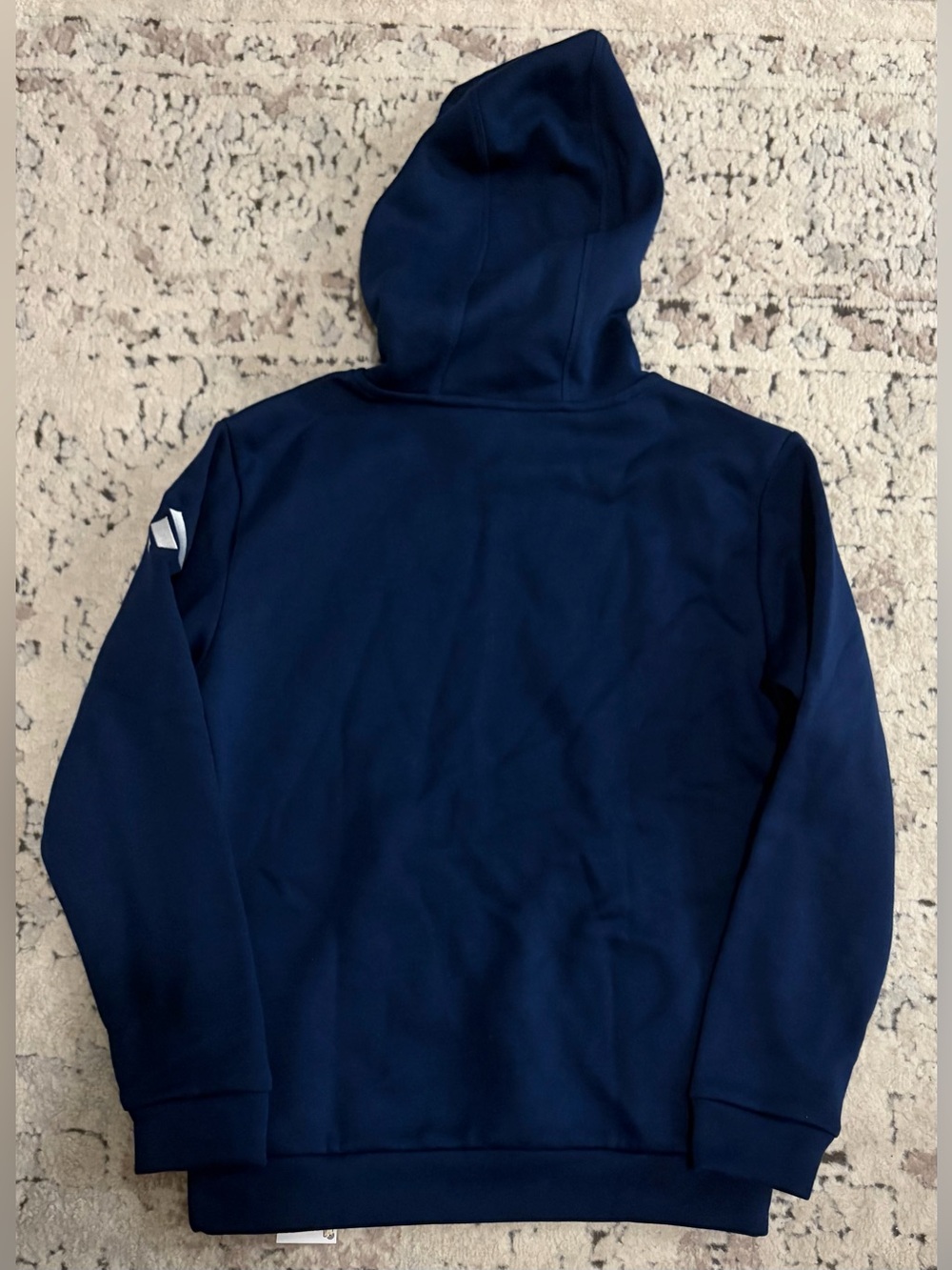 Adidas Navy Fleece Hoodie Sweater JW6628 Youth Sz: XL (14 / 16) - Picture 7 of 7